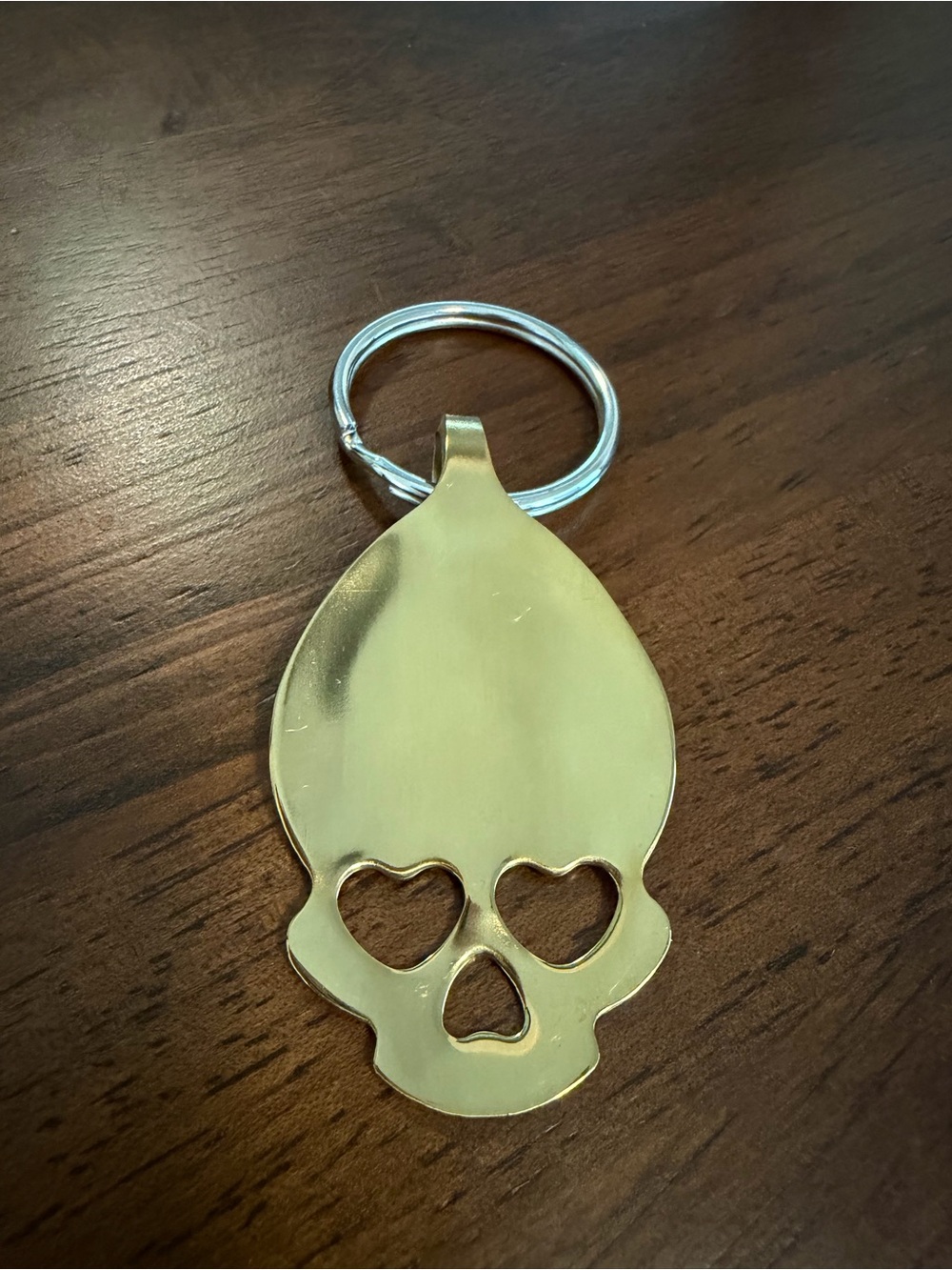Stainless Skull Spoon Keychain